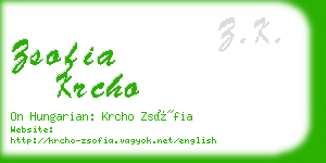 zsofia krcho business card